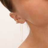 Hilo yellow gold plated single threader earring