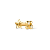 Stephanie 9k solid yellow gold beaded cluster flat back stud earring