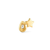 Rosalind 9k solid yellow gold zigzag flat back stud earring