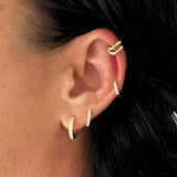 Bijou tiny gold plated single huggie hoop earring