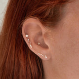 Rosalind 9k solid yellow gold zigzag flat back stud earring