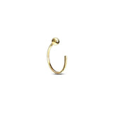 Arco 14k solid yellow gold ball open hoop earring