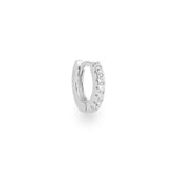 Bijou tiny white gold single huggie hoop earring