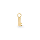 Clef single 9k solid yellow gold key charm
