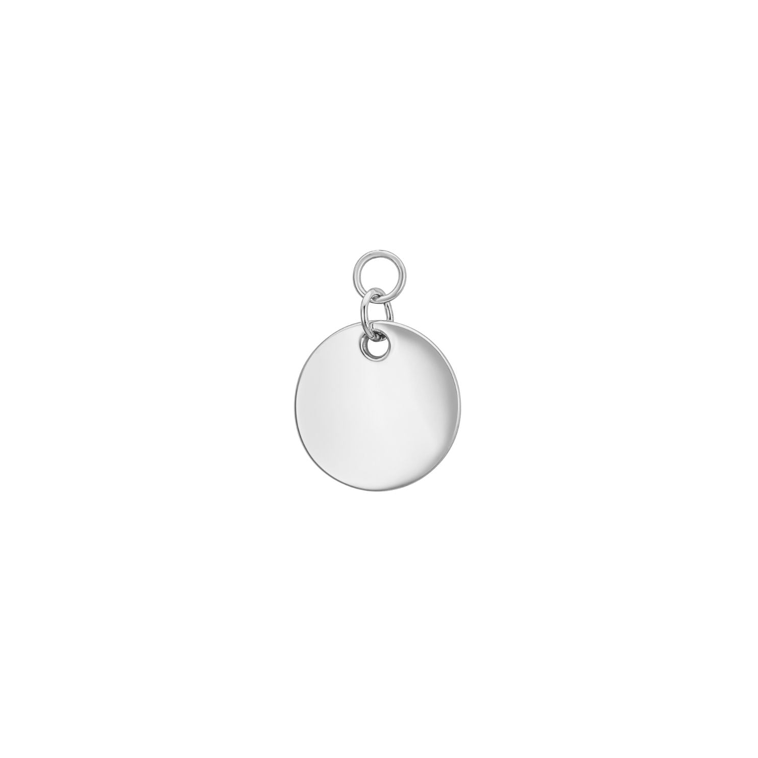 White gold silver disc charm for jewellery - Helix & Conch