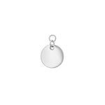 White gold silver disc charm for jewellery - Helix & Conch