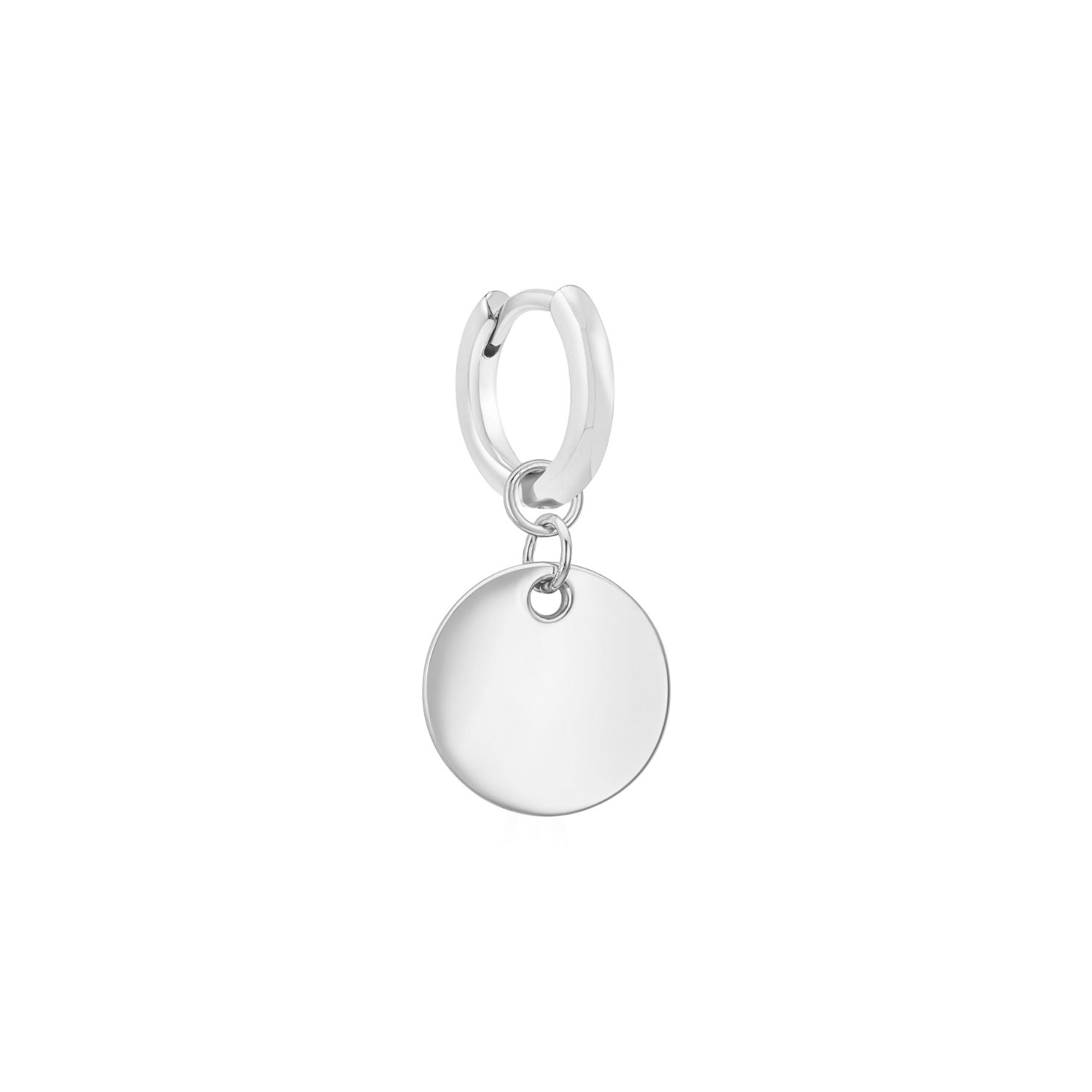 Disque white gold silver disc charm for earrings - Helix & Conch