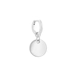 Disque white gold silver disc charm for earrings - Helix & Conch