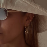 Bijou tiny gold single huggie hoop earring - Helix & Conch