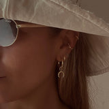 Bijou tiny gold single huggie hoop earring - Helix & Conch