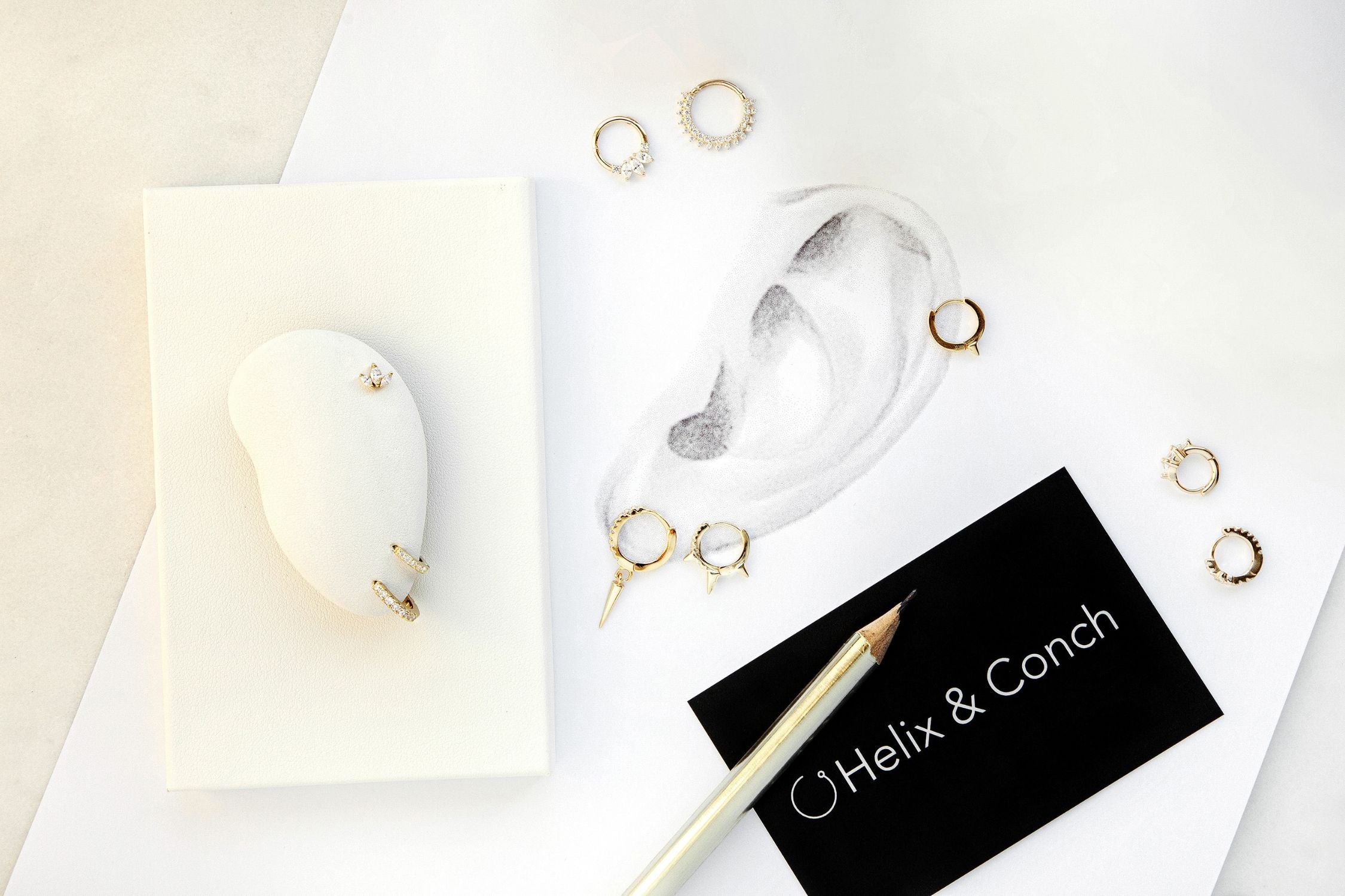 ear piercing design - Helix & Conch