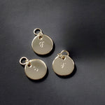 Disque single white gold plated disc charm - Helix & Conch
