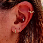 Ciclo medium 9k solid yellow gold hinged segment single earring - Helix & Conch
