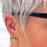 PRE-ORDER Picchi white gold plated spike huggie hoop earring