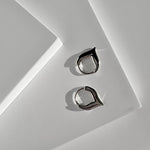 forcella white gold silver wishbone hoop earrings - Helix & Conch