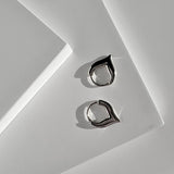 forcella white gold silver wishbone hoop earrings - Helix & Conch