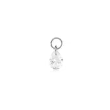 Stilla 9k solid white gold pear shaped charm for hinged segment earring