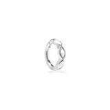 Tiare 9k solid white gold 6mm marquise clicker earring