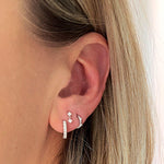 Eterna white gold single huggie hoop earring - Helix & Conch
