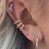 Zanna pair of gold earrings - Helix & Conch