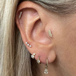 Pera 9k single solid yellow gold pear shaped charm for hinged segment earring - Helix & Conch