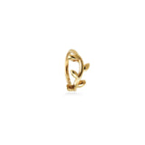 Vides 9k medium solid yellow gold vine hinged segment single earring