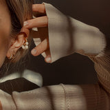 Hera yellow gold hoop freshwater pearl single earring - Helix & Conch