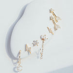Baleno gold lightning bolt stud earring - Helix & Conch
