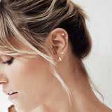 Baleno gold lightning bolt stud earring - Helix & Conch