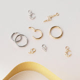 Ciclo medium 9k solid white gold hinged segment single earring - Helix & Conch