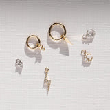 Ciclo medium 9k solid yellow gold hinged segment single earring - Helix & Conch