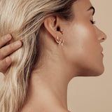 Ciclo tiny 9k solid yellow gold hinged segment single earring - Helix & Conch