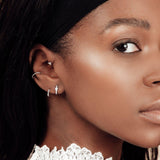 Etoile white gold plated star tiny single huggie - Helix & Conch