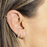 Manette dual piercing gold huggie - Helix & Conch