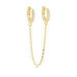 Manette dual piercing gold huggie - Helix & Conch