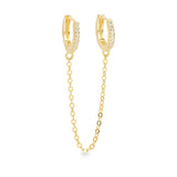 Manette dual piercing gold huggie - Helix & Conch