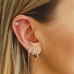Manette dual piercing white gold huggie earring - Helix & Conch