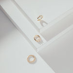 Ora 9k solid yellow gold double pavé jewelled hinged single Daith earring - Helix & Conch