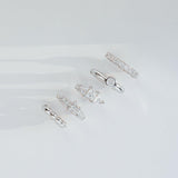 Perla white gold beaded single tiny huggie - Helix & Conch