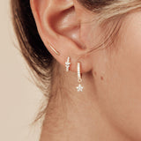 Zanna pair of gold earrings - Helix & Conch