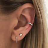 Zanna pair of white gold earrings - Helix & Conch