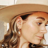 Ora 9k solid yellow gold double pavé jewelled hinged single Daith earring - Helix & Conch