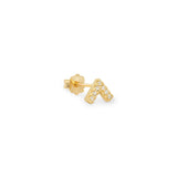 Cheuron gold single stud earring