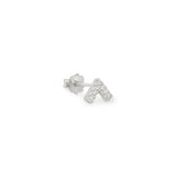 Cheuron white gold stud earring