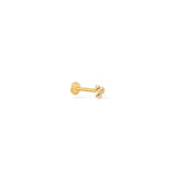 Trini 14k solid yellow gold tri bead flat back stud earring