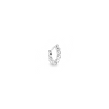 Perla small white gold beaded huggie hoop earring