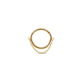 Cadena 9k solid yellow gold single chain hinged hoop earring