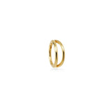 Anelli 9k medium solid yellow gold double band hinged segment earring