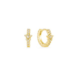 Etoile gold plated star tiny single huggie hoop earring