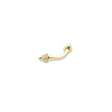 Conica 14k solid yellow gold spike gem rook bar